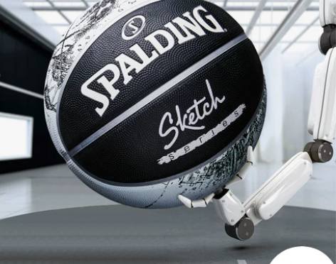 斯伯丁篮球 7号官方正品街头涂鸦黑白蓝球中...