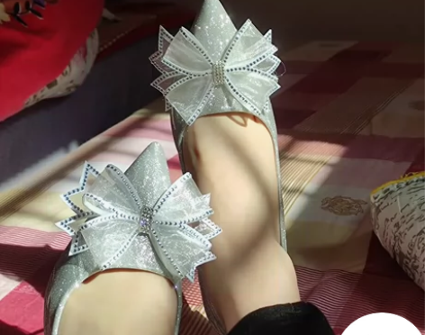 法式高跟鞋女2022春秋水钻蝴蝶结水晶婚鞋...