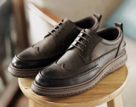 布洛克皮鞋男士巴洛克复古真皮通勤软舒适英伦...