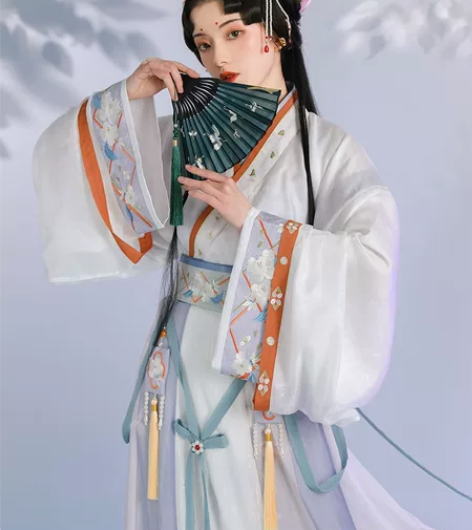 【流烟昔泠-白茶清欢】原创正品魏晋制交领宽...