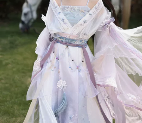 七月夕原创汉服 缘起 绣花吊带南北朝大袖襦...