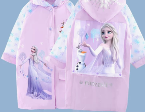 迪士尼儿童雨衣雨披书包位女童小孩学生冰雪艾...