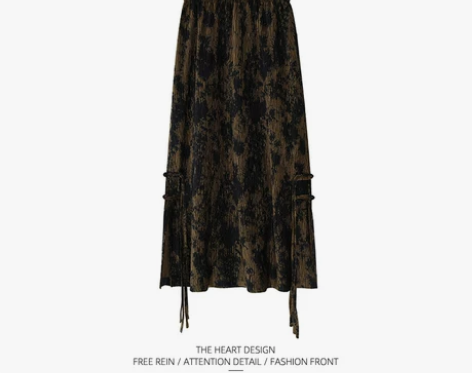 品牌折扣女装清仓尾货复古开叉半身裙女秋冬高...