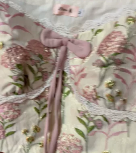 Blovelan甜欲天菜 粉色系带蛋糕裙高...