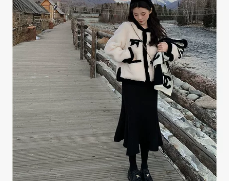 针织半身裙秋冬小个子高腰a字鱼尾裙惊艳裙子...