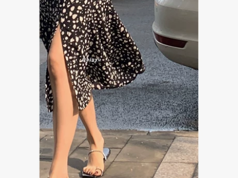 bigyu CHAO美鱼尾裙~黑豹纹温婉小...