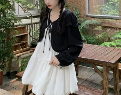 春夏季甜美连衣裙设计感小众收腰显瘦小个子吊...