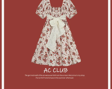 AC Club/法式初恋公主风裙子温柔风甜...