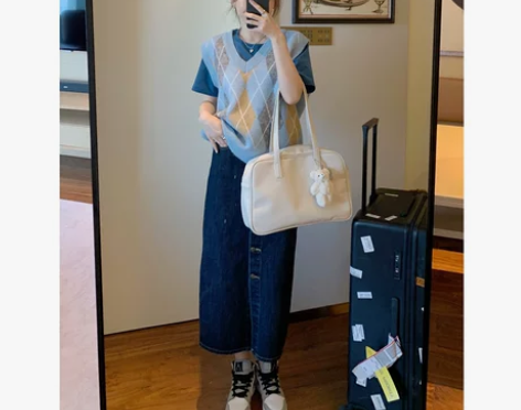 胖子王老板 海洋百搭裙 宽松裙子女中长款高...