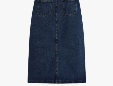 复古港风开叉牛仔半身裙女夏季薄款中长款高腰...