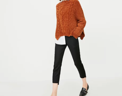 ONLY春夏新款前短后长九分铅笔休闲裤女|...