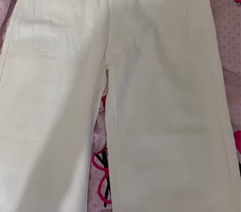 白色高腰牛仔裤阔腿裤直筒裤 m码 闲置出了...