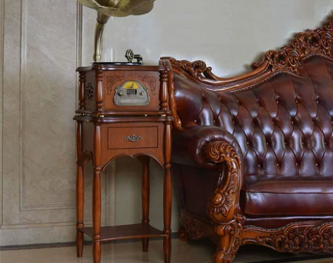 黑胶唱片机留声机欧式复古老式大喇叭电唱机古...