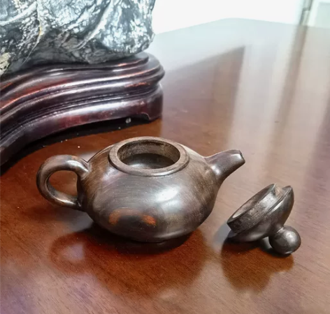 大红酸枝木手把壶，红木工艺品随身把玩件木雕...