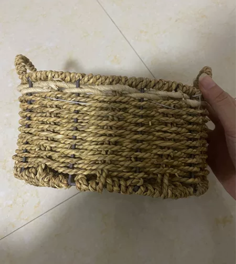 纯手工田园草编花篮 绿植多肉编织花盆 干花...