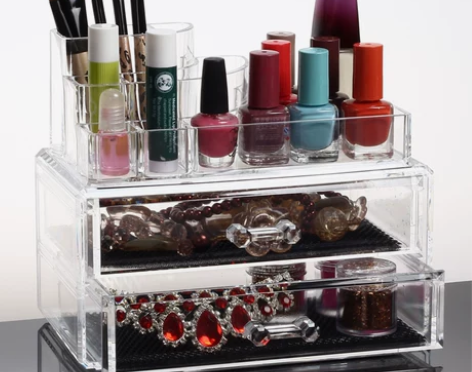 亚加丽加 公主欧式抽屉式桌面收纳盒 透明桌...