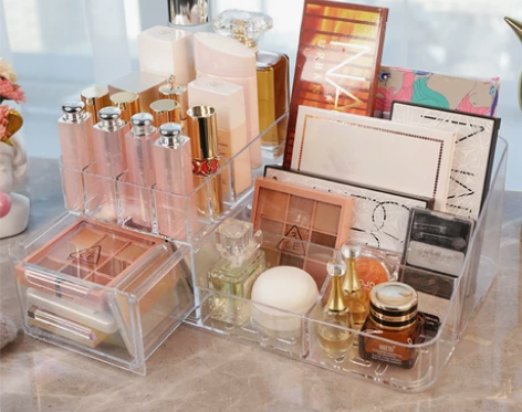 桌面化妆品收纳盒透明亚克力护肤品宿舍抽屉式...