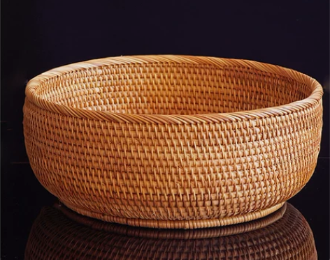 越南秋藤编水果盘收纳筐 茶点盘 果蔬筐 茶...