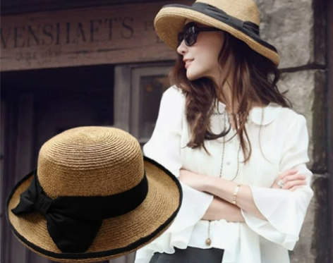 度假小姐波西米亚沙滩帽子女渔夫帽夏海边草帽...