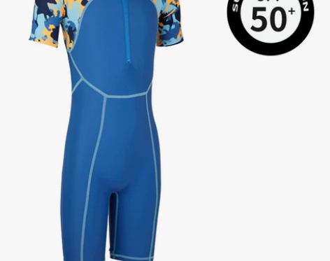 迪卡侬儿童防晒游泳衣女孩女童防晒泳衣男童中...