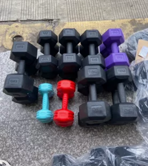 哑铃/特价处理小重量瑕疵款六角环保哑铃5k...