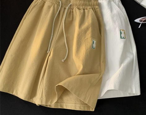 棉麻运动短裤女夏季2022新款宽松chic...