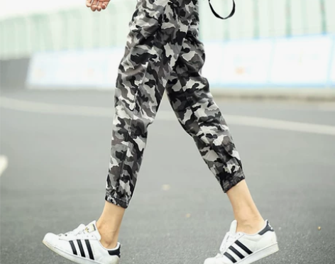 男士裤子男生七分裤修身显瘦迷彩休闲裤韩版潮...