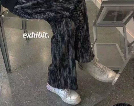 扎染高腰裤子女显瘦百搭休闲裤直筒宽松阔腿裤...