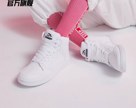 安踏官网女鞋板鞋2021春季新款高帮板鞋运...