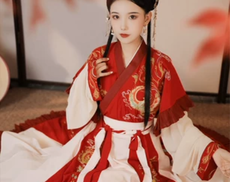 花间集原创汉服【凤引九雏】汉服女晋制交领半...