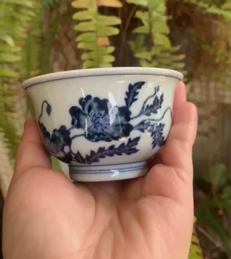 全网最低！景德镇青花陶瓷炉式碗仿明花纹虞美...