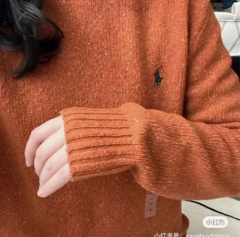 拉夫劳伦橘色羊毛毛衣 新鲜多汁的橙子毛衣“...