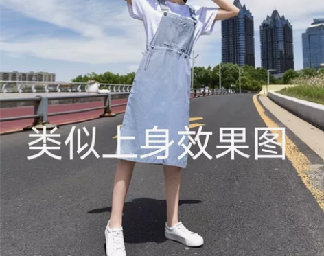 牛仔背带裙吊带裙少女夏装新款学生韩版宽松连...