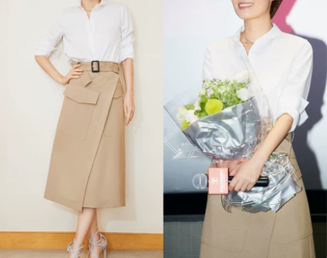 卡其色高腰半身裙女2020夏季新款中长款一...