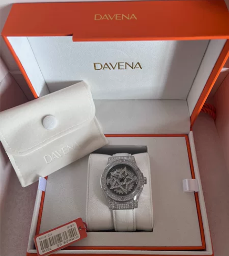 davena五芒星手表白色银色 京东旗舰店...