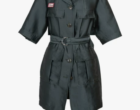 DAZZLE地素 秋装新款 军旅风哑光收腰...