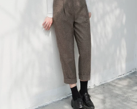 冬季高腰哈伦裤女裤子2017新款显瘦宽松休...