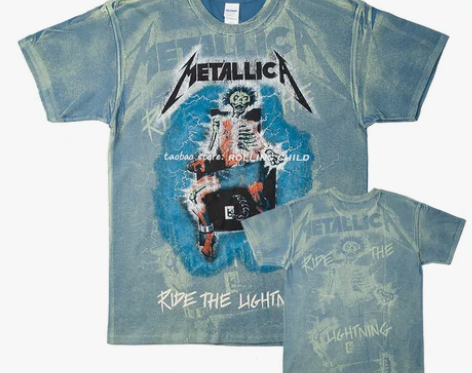 正版Metallica乐队复古vintag...