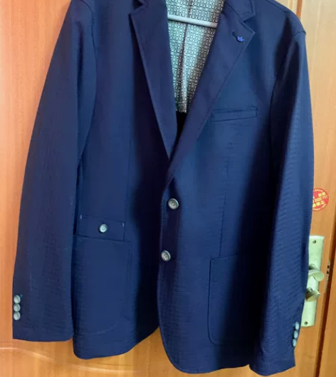 HLA/海澜之家时尚花纹平驳领休闲西服舒适...