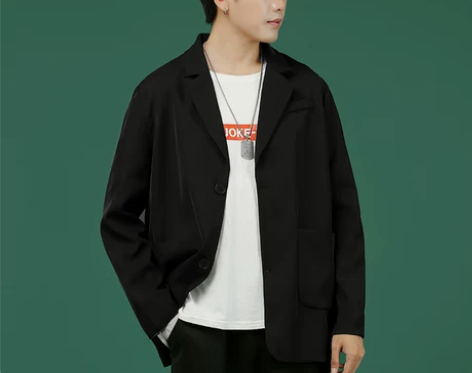 休闲西装外套男宽松单西上衣学生韩版潮流套装...