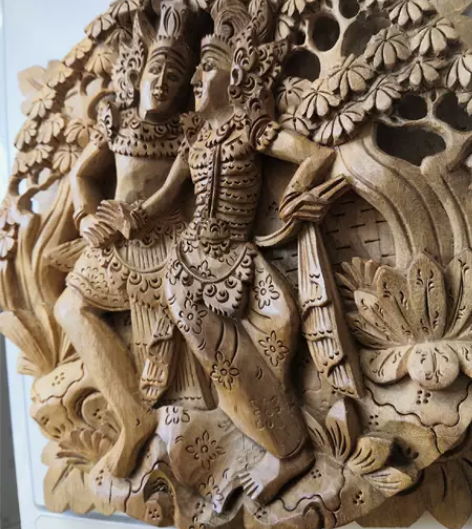 老山檀香木雕巴厘岛木雕国外西洋木雕摆件，整...