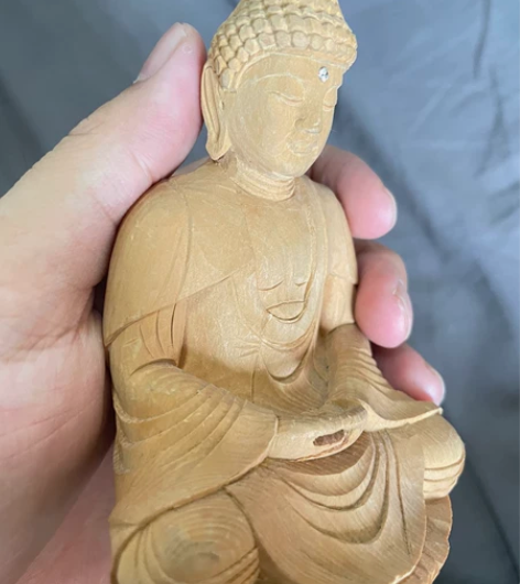 释迦牟尼佛纯手工木雕 唐代风格 看雕工清刀...