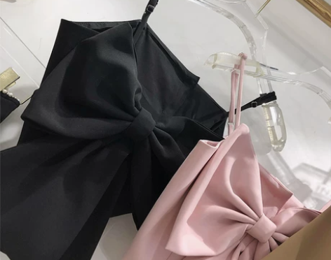 韩国东大门蝴蝶结背心小吊带女2020夏装新...