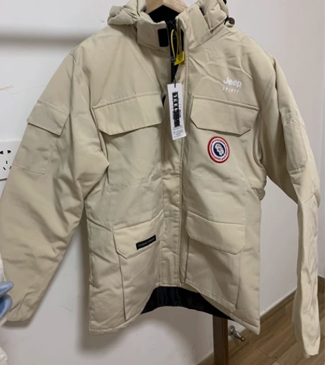 jeep男士白鸭绒羽绒服Xxl码剩一件，全...