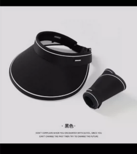 UPF50+夏季大帽檐骑车防紫外线空顶防晒...