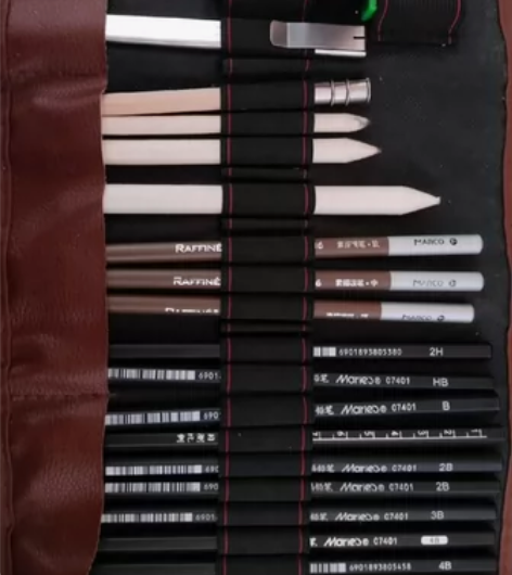 马利素描铅笔套装初学者美术生专业软中炭笔画...