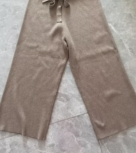 韩版宽松阔腿裤长裤针织裤 售出不退换