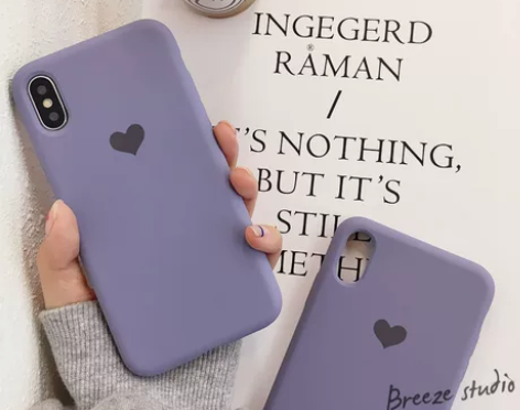 紫色爱心苹果x手机壳液态硅胶iphone ...