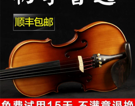 德因美手工实木初学者小提琴初学者成人儿童小...