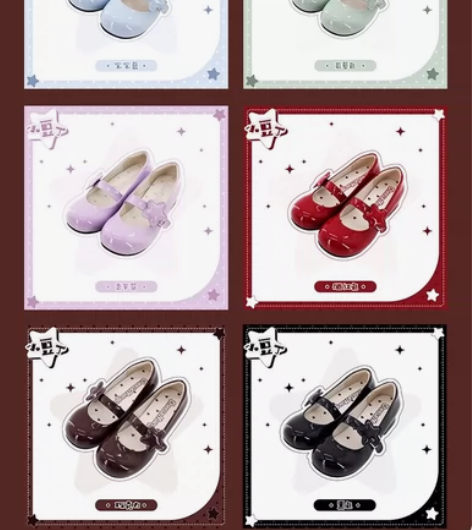 【出】小豆丁可爱圆头小皮鞋春夏低跟一字带浅...